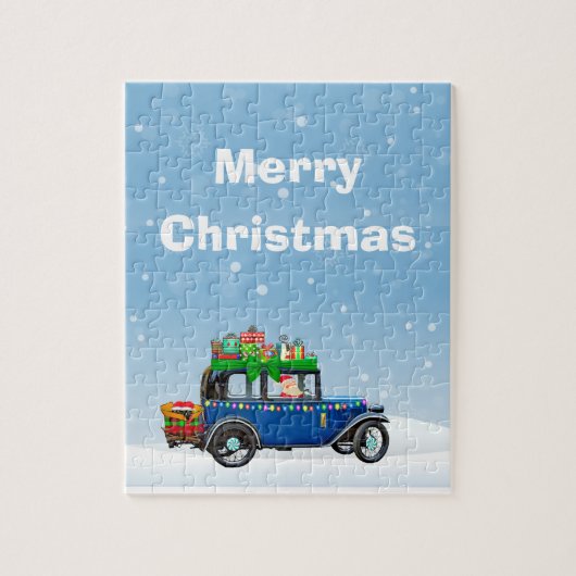 Vrolijk kerstfeest en kerstpuzzel legpuzzel (Verticaal)