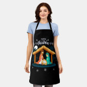 Vrolijk kerstfeest en kerststal Christelijk geloof Schort (Gedragen)