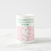 Vrolijk kerstfeest en koffie in verschillende tale porselein kop (Voorkant)