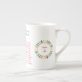 Vrolijk kerstfeest en koffie in verschillende tale porselein kop (Rechts)