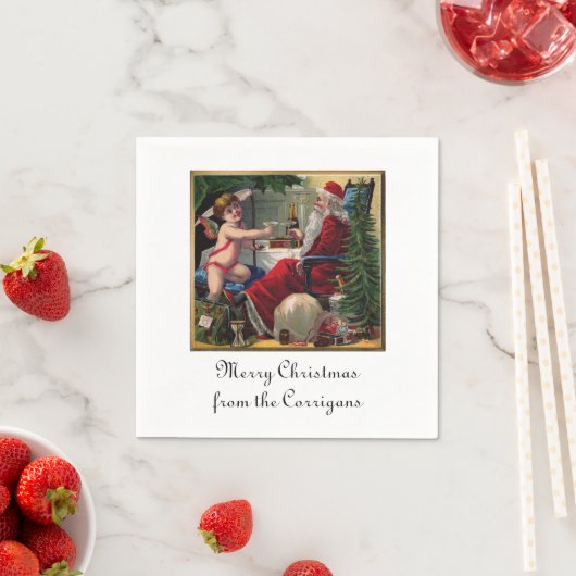 Vrolijk kerstfeest en mooi nieuwjaarspapier servetten (Insitu)