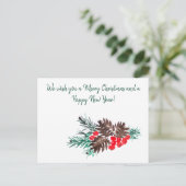 Vrolijk Kerstfeest en Nieuw jaar 2 gepersonaliseer Briefkaart (Staand voorkant)