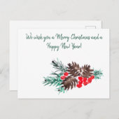 Vrolijk Kerstfeest en Nieuw jaar 2 gepersonaliseer Briefkaart (Voorkant / Achterkant)