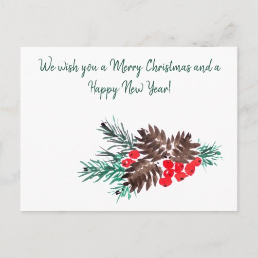 Vrolijk Kerstfeest en Nieuw jaar 2 gepersonaliseer Briefkaart (Voorkant)