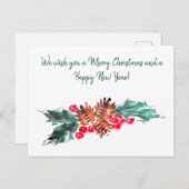 Vrolijk kerstfeest en Nieuw jaar 3 op maat Briefkaart (Voorkant / Achterkant)