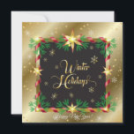 Vrolijk kerstfeest en nieuwjaar! 2025 Gold Luxury Feestdagenkaart<br><div class="desc">Vrolijk kerstfeest en gelukkig nieuwjaar! 2025 "Wintervakantie" Luxe Uitnodiging & Wenskaart versierd met kerstmagische symbolen, wit en goudfolie papier gesimuleerd van de 3D-textuur (ambacht, papiersnijden). Wintervakantie geschenken elementen patroon, zilveren en gouden folie confetti, sprankelingen, sneeuwvlokken, kerststerren en meer feestelijke Handgemaakte elementen. Origineel trendy grafisch ontwerp voor Invitations & Stationery >...</div>