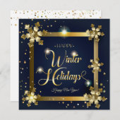 Vrolijk kerstfeest en nieuwjaar! 2026 Gold Luxury Feestdagenkaart (Voorkant / Achterkant)