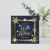 Vrolijk kerstfeest en nieuwjaar! 2026 Gold Luxury Feestdagenkaart (Staand voorkant)