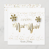 Vrolijk kerstfeest en nieuwjaar! 2026 Gold Luxury Feestdagenkaart (Voorkant / Achterkant)