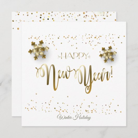 Vrolijk kerstfeest en nieuwjaar! 2026 Gold Luxury Feestdagenkaart (Voorkant / Achterkant)