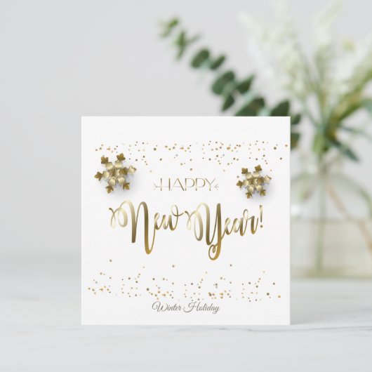 Vrolijk kerstfeest en nieuwjaar! 2026 Gold Luxury Feestdagenkaart (Staand voorkant)