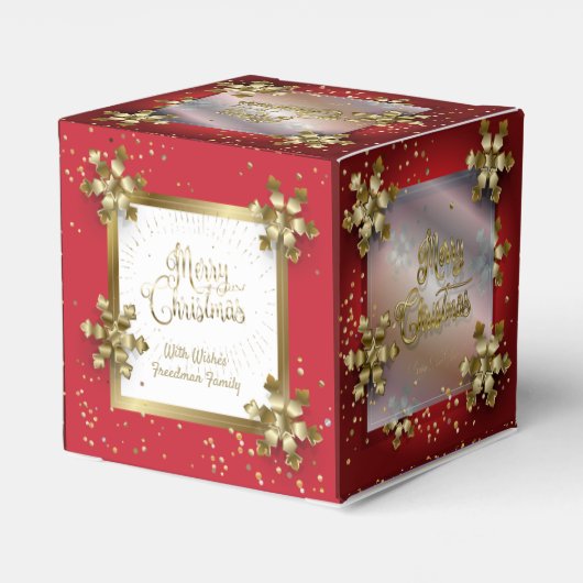 Vrolijk kerstfeest en nieuwjaar! 20XX Gold Luxe Bedankdoosjes (Achterkant)