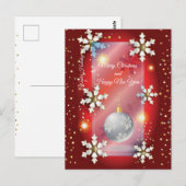 Vrolijk kerstfeest en nieuwjaar! 20XX Silver Luxur Briefkaart (Voorkant / Achterkant)