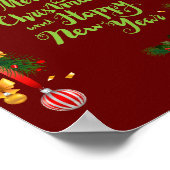 Vrolijk kerstfeest en nieuwjaar Poster (Hoek)