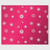 Vrolijk kerstfeest en nieuwjaar witte sneeuwvlokke cadeaupapier (Vlak)