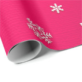 Vrolijk kerstfeest en nieuwjaar witte sneeuwvlokke cadeaupapier (Rol Hoek)