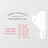 Vrolijk kerstfeest en nieuwjaarsopeningstijden Ker Raamsticker (Vel)