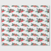 Vrolijk kerstfeest en nieuwjaarspatroon cadeaupapier (Vlak)