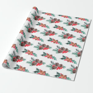 Vrolijk kerstfeest en nieuwjaarspatroon cadeaupapier
