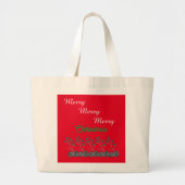 Vrolijk kerstfeest en pijnbomen grote tote bag (Voorkant)