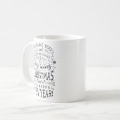 Vrolijk kerstfeest en prachtig nieuwjaar koffiemok (Voorkant links)