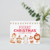 Vrolijk kerstfeest en Prettige feestdagen (Staand voorkant)