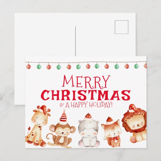 Vrolijk kerstfeest en Prettige feestdagen (Voorkant / Achterkant)