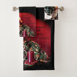 Vrolijk kerstfeest en Prettige feestdagen Bad Handdoek