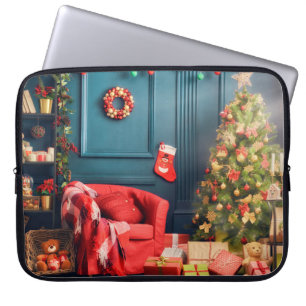 Vrolijk kerstfeest en Prettige feestdagen! Een moo Laptop Sleeve