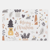 Vrolijk kerstfeest en Prettige feestdagen Inpakpapier Vel (Voorkant)