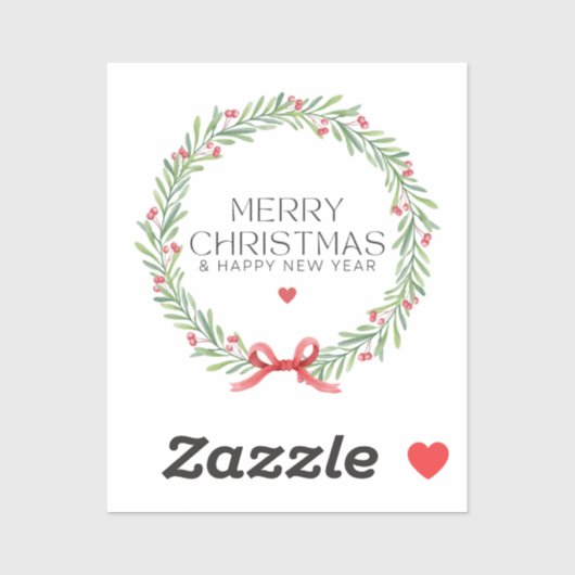 Vrolijk kerstfeest en Prettige feestdagen Sticker (Vel)