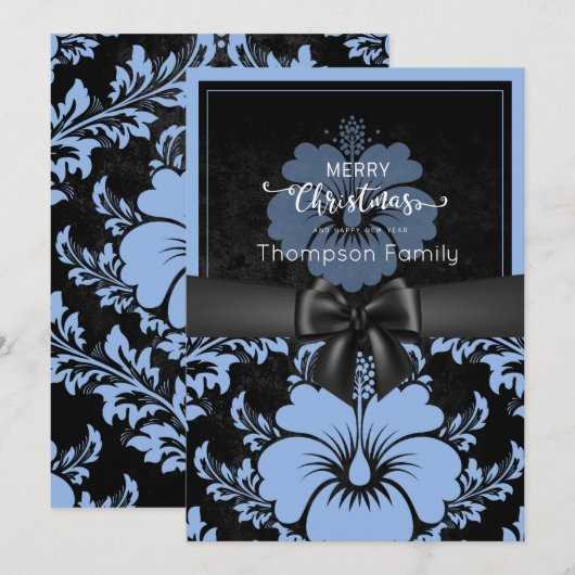 Vrolijk kerstfeest en prettige feestdagen, zwarte  kaart (Voorkant / Achterkant)