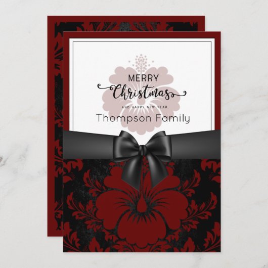 Vrolijk kerstfeest en prettige feestdagen, zwarte  kaart (Voorkant / Achterkant)