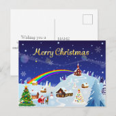 Vrolijk kerstfeest en regenboogkerstman briefkaart (Voorkant / Achterkant)