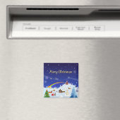 Vrolijk kerstfeest en regenboogkerstman magneet (Insitu (Vaatwasser))