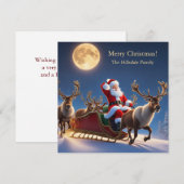 Vrolijk kerstfeest en rendier feestdagenkaart (Voorkant / Achterkant)