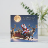 Vrolijk kerstfeest en rendier feestdagenkaart (Staand voorkant)