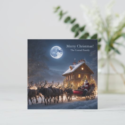 Vrolijk kerstfeest en rendier feestdagenkaart (Staand voorkant)