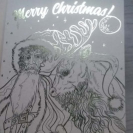 Vrolijk kerstfeest en rendier folie kaarten