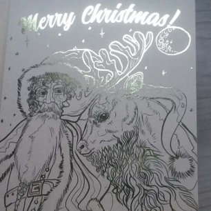 Vrolijk kerstfeest en rendier folie kaarten