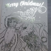 Vrolijk kerstfeest en rendier folie kaarten