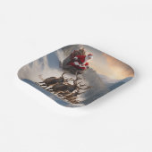 Vrolijk kerstfeest en rendier papieren bordje (Gebogen)