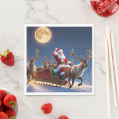 Vrolijk kerstfeest en rendier servet (Insitu)