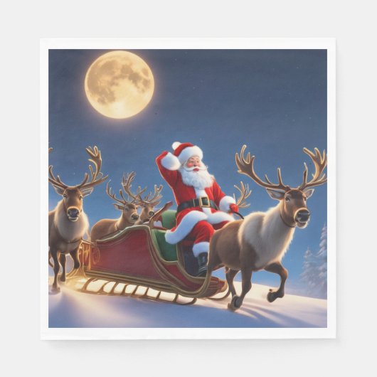 Vrolijk kerstfeest en rendier servet (Voorkant)