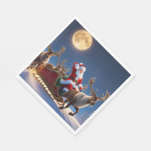 Vrolijk kerstfeest en rendier servet (Hoek)