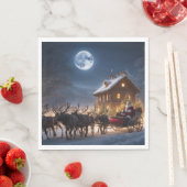 Vrolijk kerstfeest en rendier servet (Insitu)