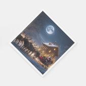 Vrolijk kerstfeest en rendier servet (Hoek)