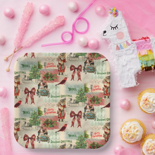 Vrolijk kerstfeest en Seizoenen Papieren Bordje (Feest)