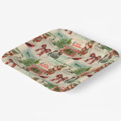 Vrolijk kerstfeest en Seizoenen Papieren Bordje (Gebogen)