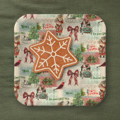 Vrolijk kerstfeest en Seizoenen Papieren Bordje